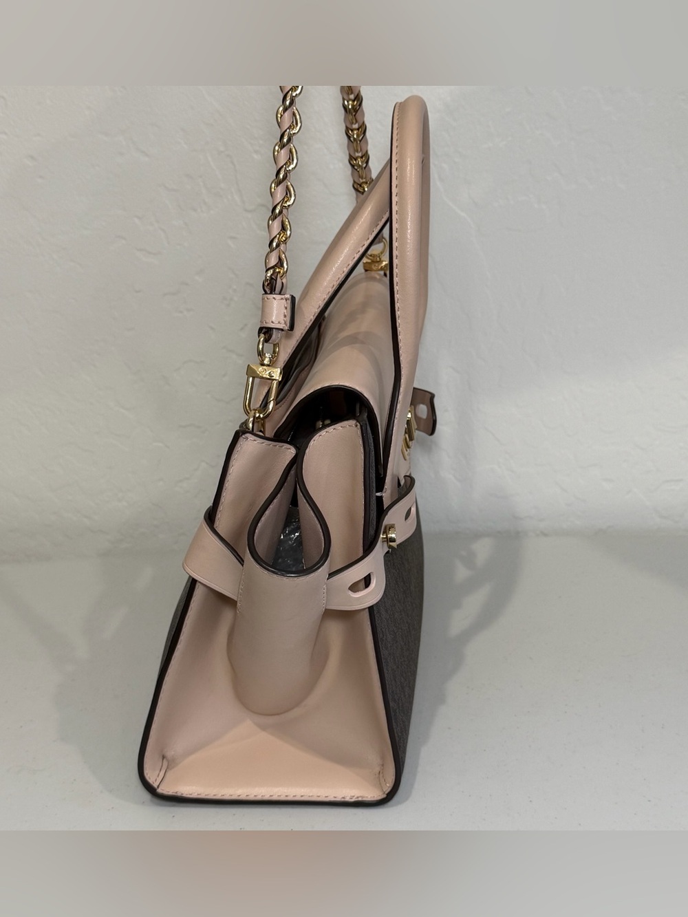 Michael Kors Carmen Medium Logo Belted Satchel - Picture 4 of 11
